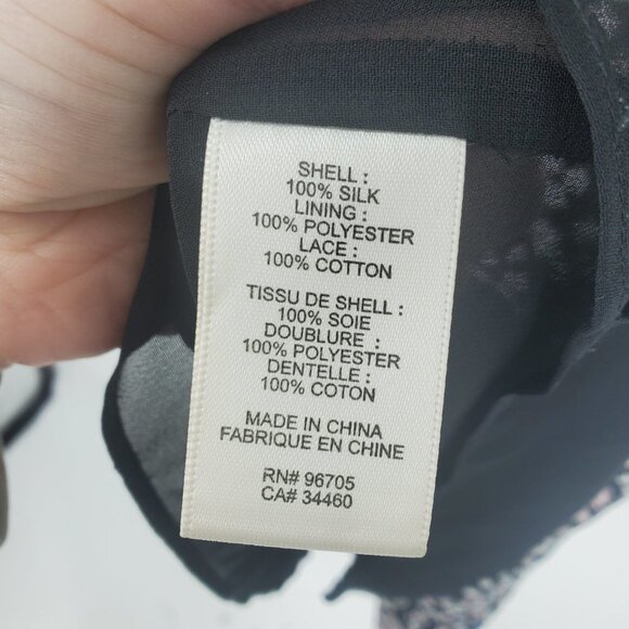 Rebecca Taylor Sleeveless Pop Flower Sleeveless Slip Dress Black Silk Size 6 - Picture 10 of 12